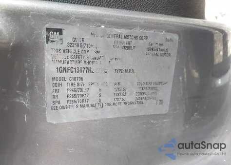 2007 Chevrolet Tahoe Ls from USA, damaged, VIN 1GNFC13077R240565